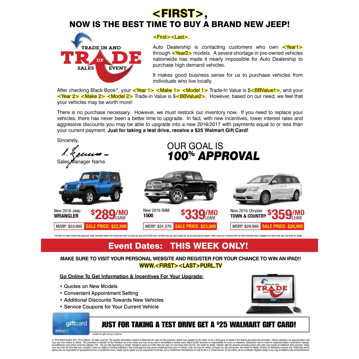 Auto buyback Trade In & Trade Up Sales Event